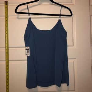 Blue Chiffon Tank Top
